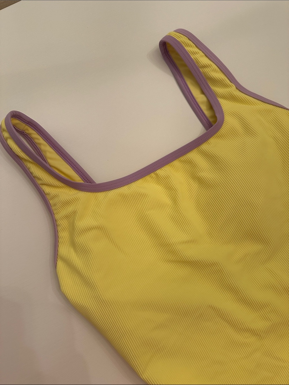 LainSnow Yellow One-Piece Swim with Lavender Trim - Picture 2 of 5